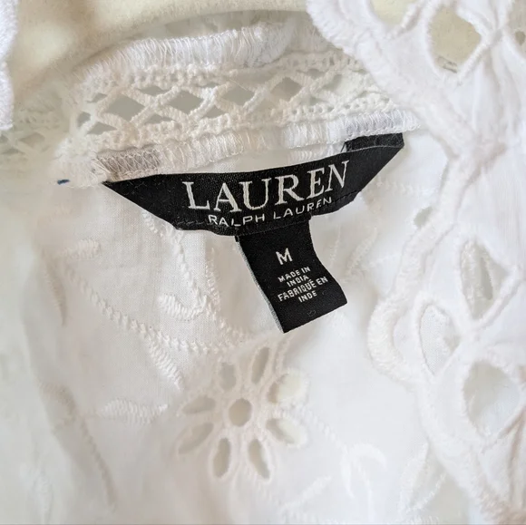 Ralph Lauren Broderie Anglaise Eyelet Jacket - Size M - Picture 5 of 10